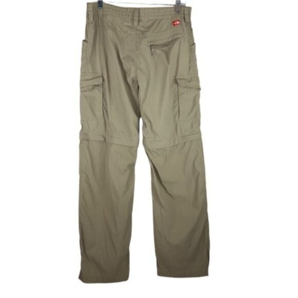North Face Zipper Off Cargo Convertible Pants Shorts Tan Nylon - Picture 7 of 7